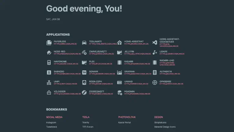 Meine Top 10 Homelab Services im Dashboard vereint