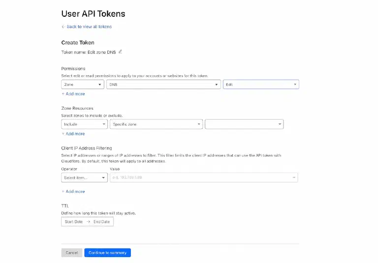 Cloudflare API Token Template