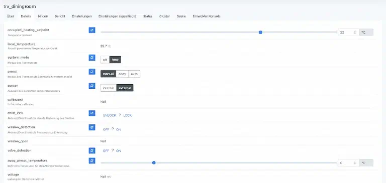 Aqara E1 Screenshot aus zigbee2mqtt