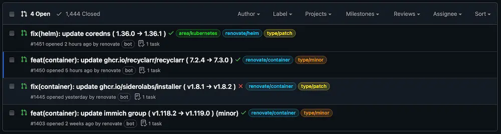 GitHub Screenshot für bunte Labels
