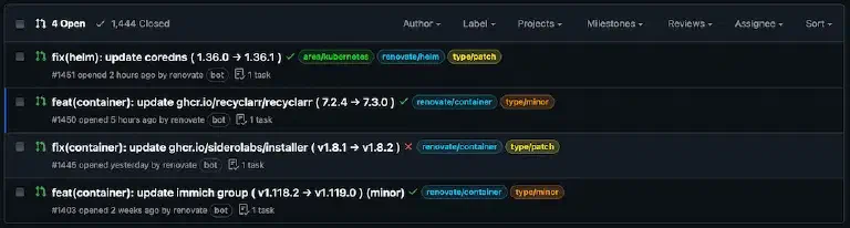 GitHub Screenshot für bunte Labels