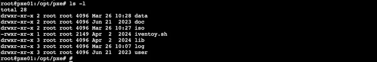 Verzeichnisausgabe iVentoy